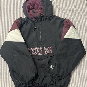 Texas A&M Maroon and Black Pullover Windbreaker Vintage starter jacket